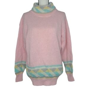 Ninon Vintage Turtleneck Sweater Pastel Medium NWT
